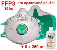 BLS Zer0 30C respirátor FFP3 R D s aktivním uhlím - 10 ks