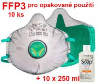 BLS Zer0 30C respirátor FFP3 R D s aktivním uhlím - 10 ks