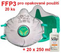 BLS Zer0 30C respirátor FFP3 R D s aktivním uhlím - 20 ks
