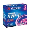VERBATIM 43543 DVD-R DL 5jewel 4x media (double layer) (krabice=20x5pack)