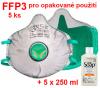 BLS Zer0 30 respirátor FFP3 R D - 5 ks + 5 ks 250 ml dezinfekce