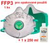 BLS Zer0 30 respirátor FFP3 R D - 1 ks + 1 ks 250 ml dezinfekce